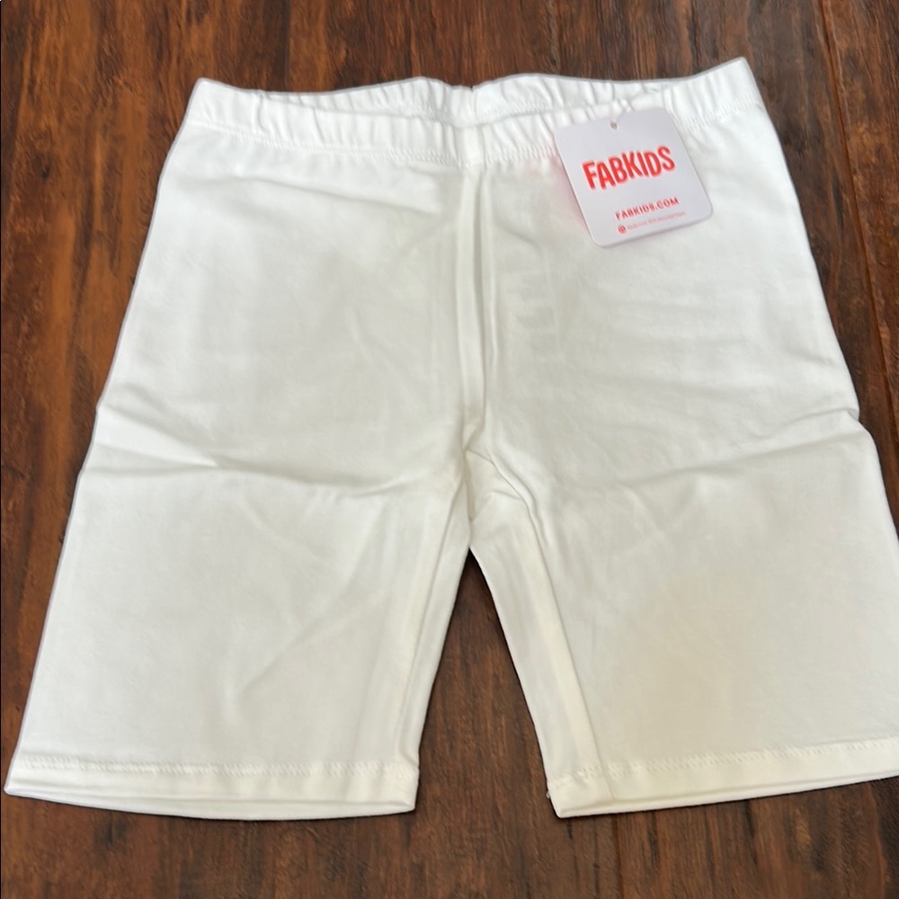 FabKids White Girls Bike Shorts